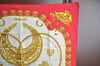 Authentic HERMES Carre 90 Scarf "LES CAVALIERS D'OR" Silk Red 0645J