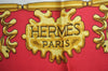 Authentic HERMES Carre 90 Scarf "LES CAVALIERS D'OR" Silk Red 0645J