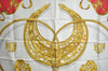 Authentic HERMES Carre 90 Scarf "LES CAVALIERS D'OR" Silk Red 0645J