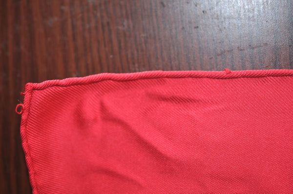 Authentic HERMES Carre 90 Scarf "LES CAVALIERS D'OR" Silk Red 0645J