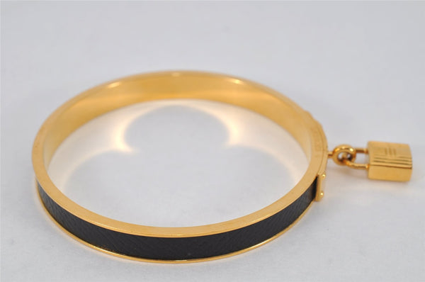 Authentic HERMES Kelly Cadena Bangle Bracelet Gold Black Box 0645K