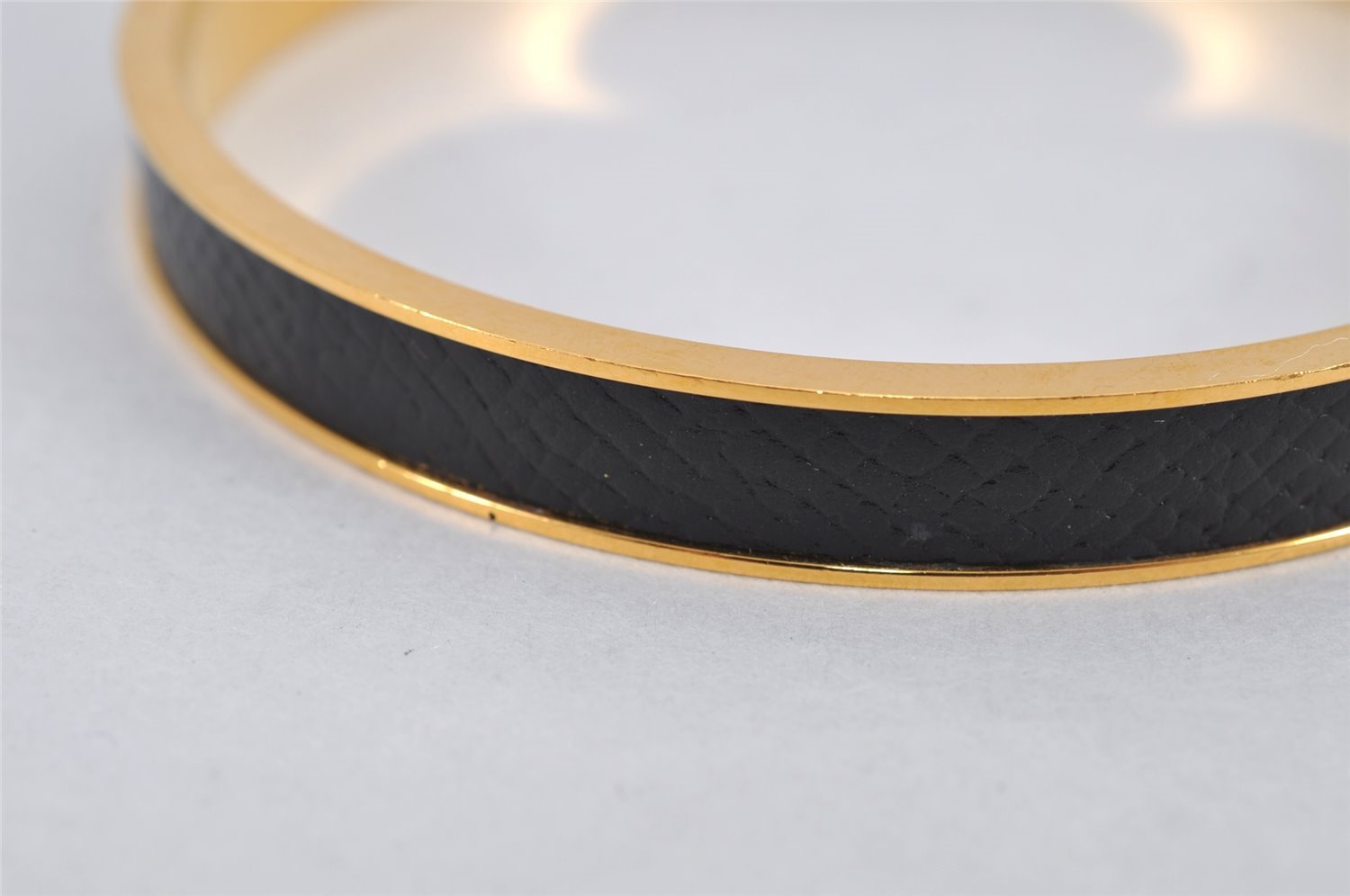 Authentic HERMES Kelly Cadena Bangle Bracelet Gold Black Box 0645K