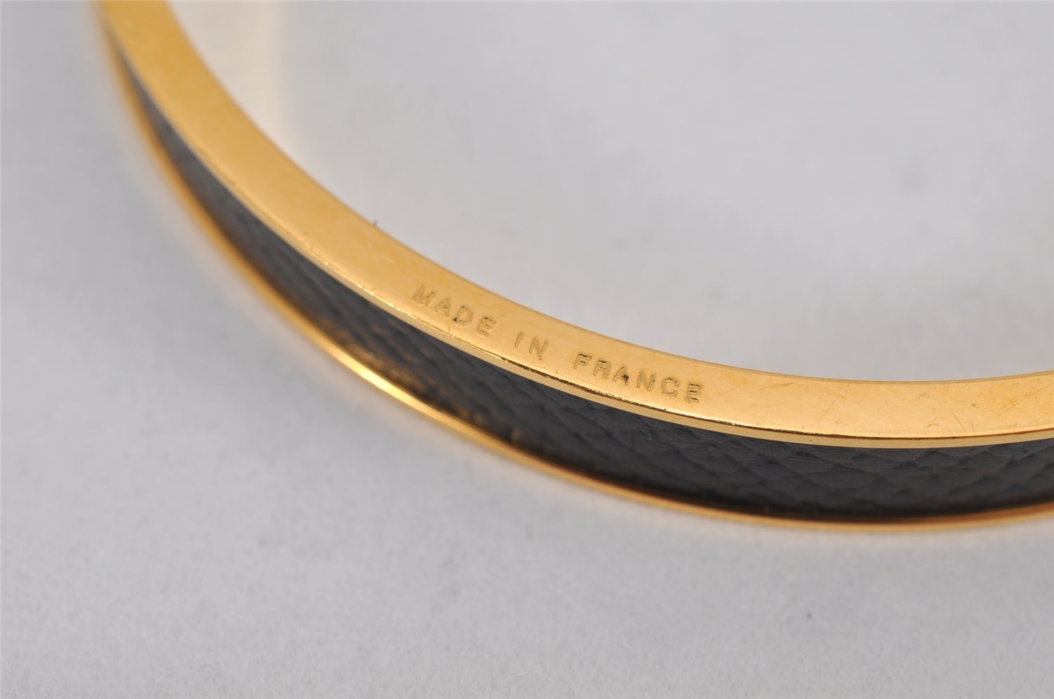 Authentic HERMES Kelly Cadena Bangle Bracelet Gold Black Box 0645K