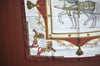 Authentic HERMES Carre 90 Scarf "HARNAIS FRANCAIS" Silk Brown 0646J