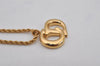 Authentic Christian Dior Gold Tone Chain Pendant Necklace CD 0646K