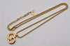 Authentic Christian Dior Gold Tone Chain Pendant Necklace CD 0646K