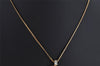 Authentic Christian Dior Gold Tone Chain Rhinestone Pendant Necklace CD 0647K