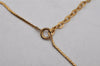 Authentic Christian Dior Gold Tone Chain Rhinestone Pendant Necklace CD 0647K