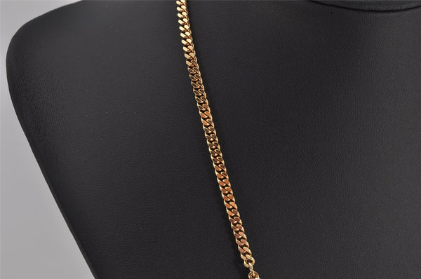 Authentic Christian Dior Gold Tone Chain Pendant Necklace CD 0648K