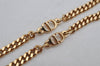 Authentic Christian Dior Gold Tone Chain Pendant Necklace CD 0648K