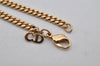 Authentic Christian Dior Gold Tone Chain Pendant Necklace CD 0648K