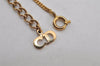 Authentic Christian Dior Gold Tone Imitation Pearl Rhinestone Necklace CD 0649K