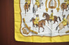 Authentic HERMES Carre 90 Scarf "REPRISE" Silk Yellow 0650J