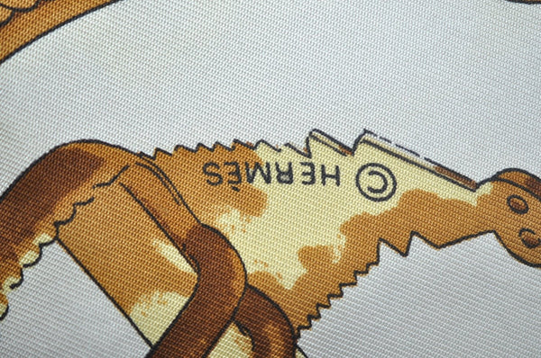 Authentic HERMES Carre 90 Scarf "REPRISE" Silk Yellow 0650J