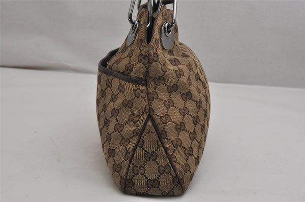 Authentic GUCCI Eclipse Shoulder Tote Bag GG Canvas Leather 121023 Brown 0650K