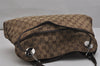 Authentic GUCCI Eclipse Shoulder Tote Bag GG Canvas Leather 121023 Brown 0650K