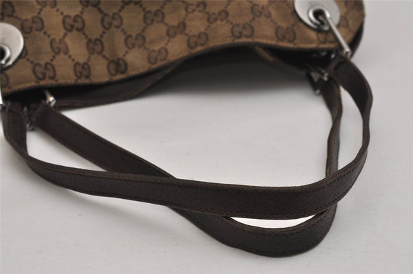 Authentic GUCCI Eclipse Shoulder Tote Bag GG Canvas Leather 121023 Brown 0650K