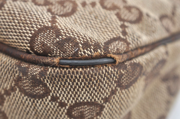 Authentic GUCCI Eclipse Shoulder Tote Bag GG Canvas Leather 121023 Brown 0650K