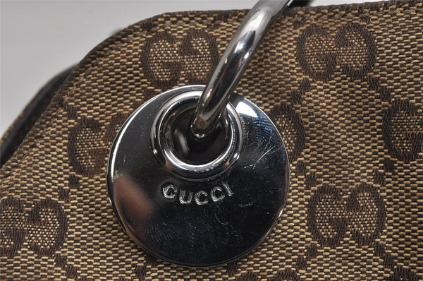 Authentic GUCCI Eclipse Shoulder Tote Bag GG Canvas Leather 121023 Brown 0650K