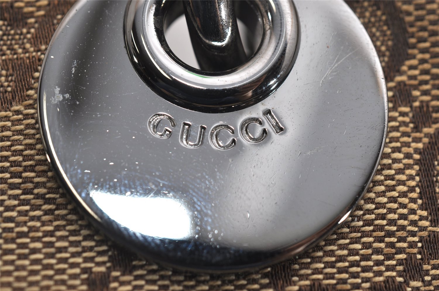 Authentic GUCCI Eclipse Shoulder Tote Bag GG Canvas Leather 121023 Brown 0650K