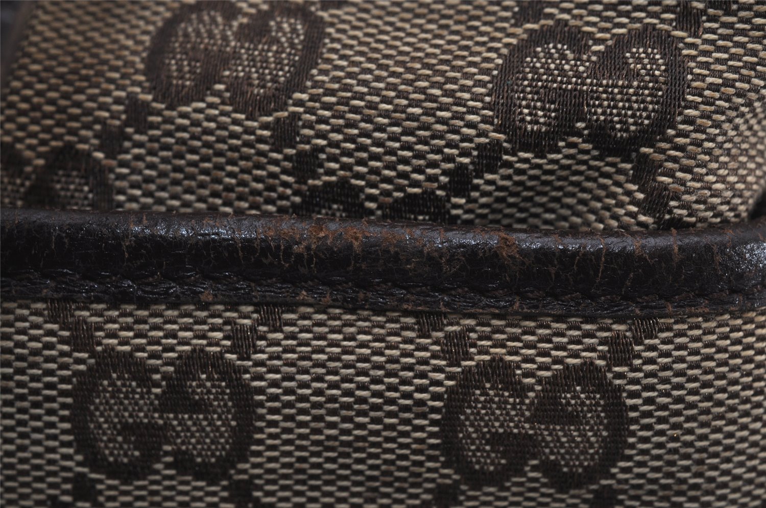 Authentic GUCCI Eclipse Shoulder Tote Bag GG Canvas Leather 121023 Brown 0650K