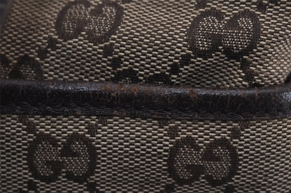 Authentic GUCCI Eclipse Shoulder Tote Bag GG Canvas Leather 121023 Brown 0650K