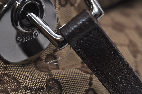 Authentic GUCCI Eclipse Shoulder Tote Bag GG Canvas Leather 121023 Brown 0650K