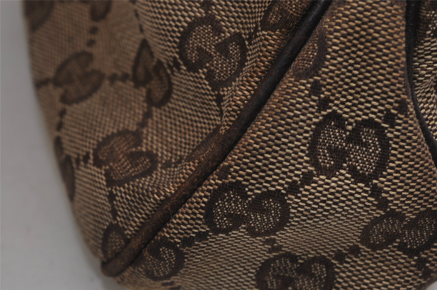 Authentic GUCCI Eclipse Shoulder Tote Bag GG Canvas Leather 121023 Brown 0650K