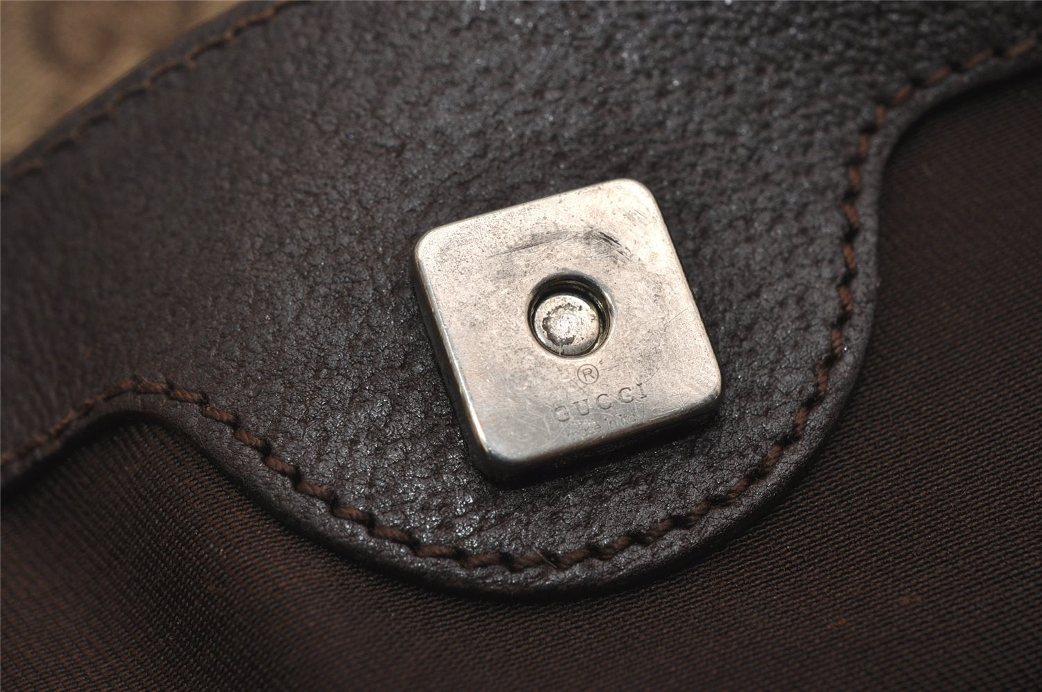 Authentic GUCCI Eclipse Shoulder Tote Bag GG Canvas Leather 121023 Brown 0650K