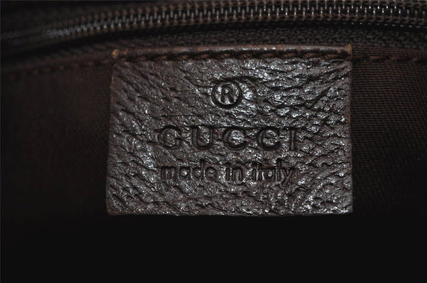Authentic GUCCI Eclipse Shoulder Tote Bag GG Canvas Leather 121023 Brown 0650K