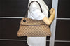 Authentic GUCCI Eclipse Shoulder Tote Bag GG Canvas Leather 121023 Brown 0650K
