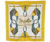 Authentic HERMES Carre 90 Scarf "Carrick a Pompe" Silk Yellow 0651J