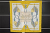 Authentic HERMES Carre 90 Scarf "Carrick a Pompe" Silk Yellow 0651J