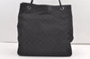 Authentic GUCCI Vintage Shoulder Tote Bag GG Canvas Leather 109141 Black 0651K
