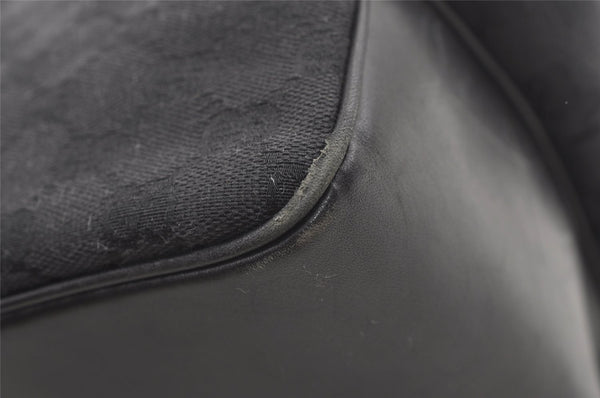 Authentic GUCCI Vintage Shoulder Tote Bag GG Canvas Leather 109141 Black 0651K