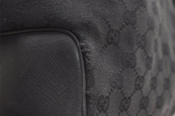 Authentic GUCCI Vintage Shoulder Tote Bag GG Canvas Leather 109141 Black 0651K