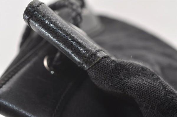 Authentic GUCCI Vintage Shoulder Tote Bag GG Canvas Leather 109141 Black 0651K