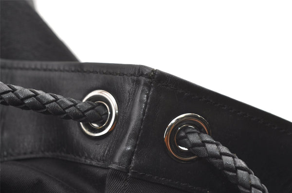 Authentic GUCCI Vintage Shoulder Tote Bag GG Canvas Leather 109141 Black 0651K