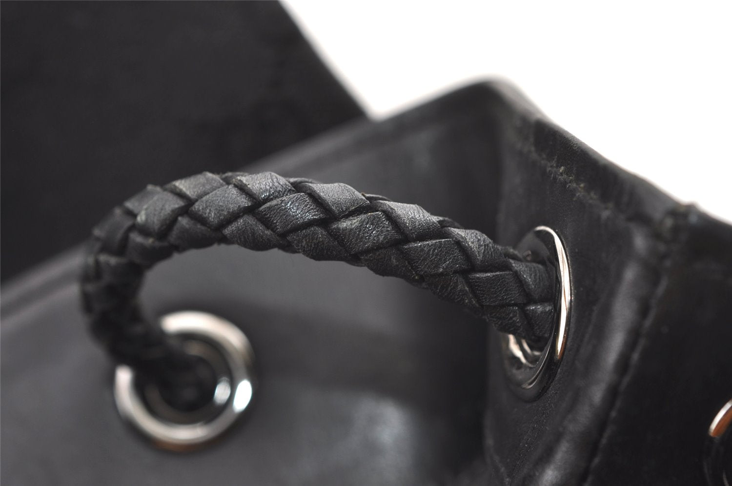 Authentic GUCCI Vintage Shoulder Tote Bag GG Canvas Leather 109141 Black 0651K