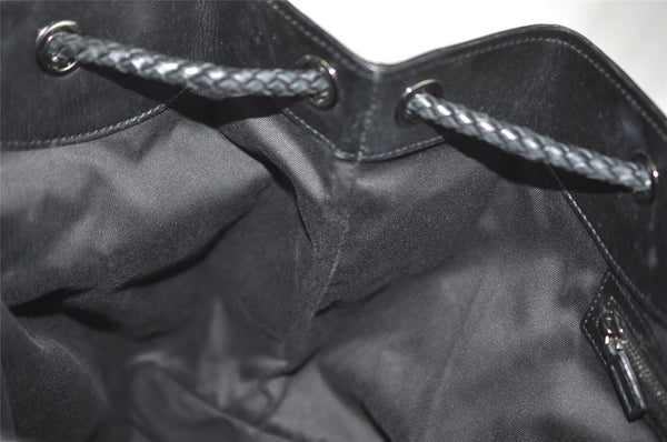 Authentic GUCCI Vintage Shoulder Tote Bag GG Canvas Leather 109141 Black 0651K