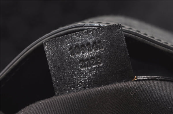 Authentic GUCCI Vintage Shoulder Tote Bag GG Canvas Leather 109141 Black 0651K