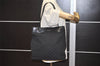 Authentic GUCCI Vintage Shoulder Tote Bag GG Canvas Leather 109141 Black 0651K