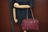 Authentic PRADA Nylon Tessuto Leather Chain Shoulder Hand Bag Bordeaux 0655H