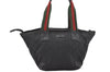 Authentic GUCCI Web Sherry Line Tote Bag GG Canvas Leather 131228 Black 0656J