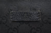 Authentic GUCCI Web Sherry Line Tote Bag GG Canvas Leather 131228 Black 0656J