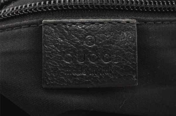 Authentic GUCCI Web Sherry Line Tote Bag GG Canvas Leather 131228 Black 0656J