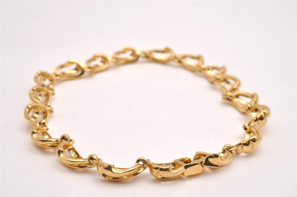 Authentic NINA RICCI Vintage Choker Necklace Accessory Gold Junk 0657J