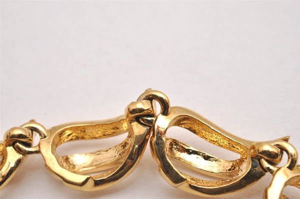 Authentic NINA RICCI Vintage Choker Necklace Accessory Gold Junk 0657J