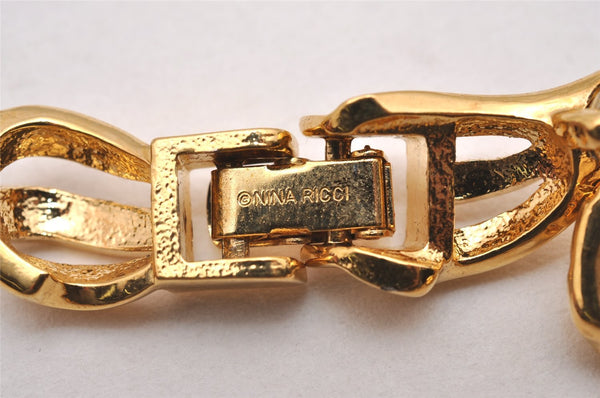 Authentic NINA RICCI Vintage Choker Necklace Accessory Gold Junk 0657J