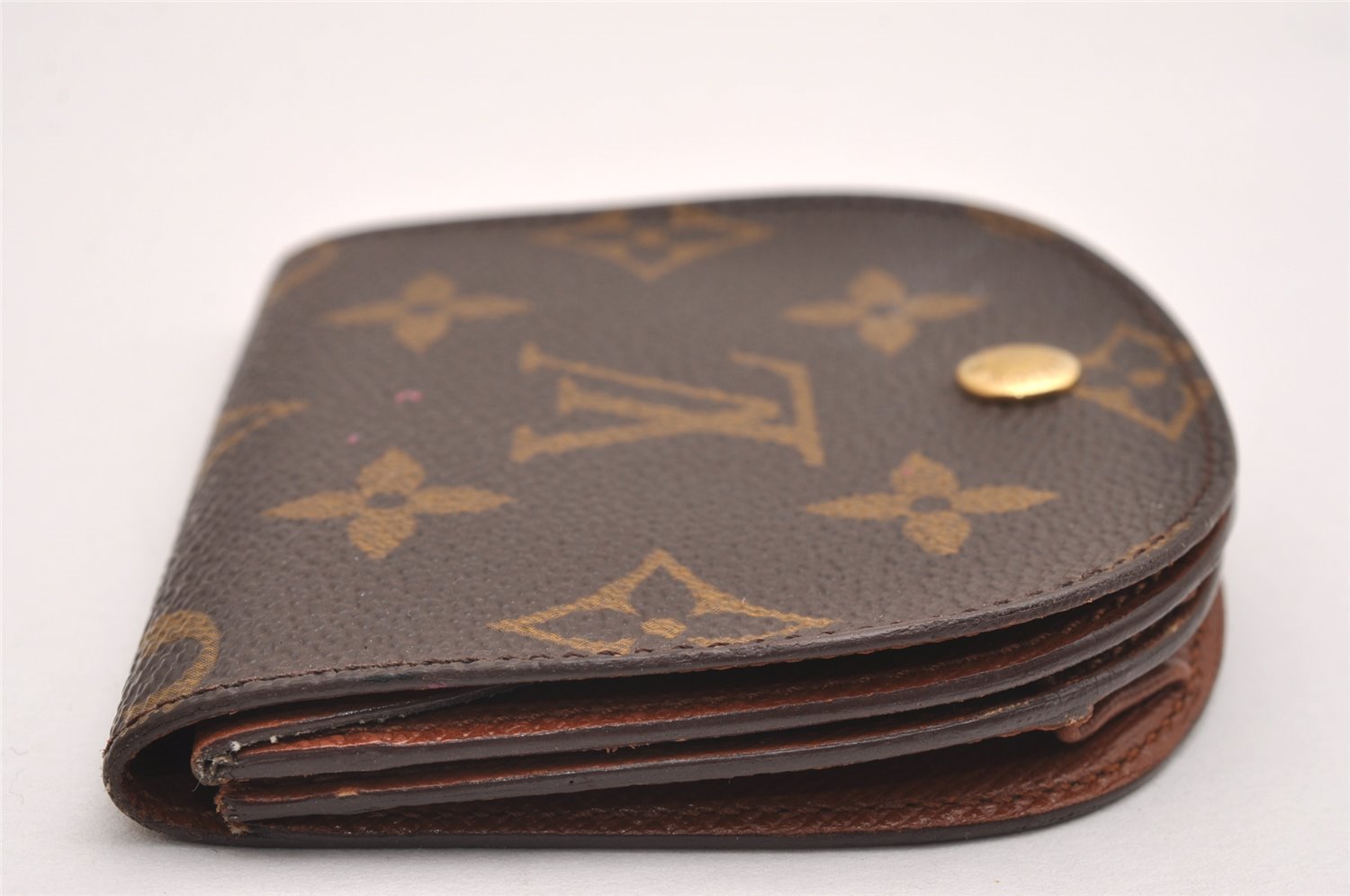 Authentic Louis Vuitton Monogram Porte Monnaie Gousset M61970 Coin Purse 0658J